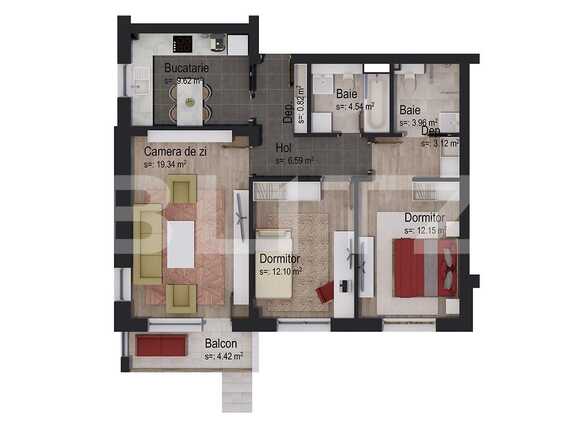 Apartament de vânzare 3 camere Tractorul - 62752AV | BLITZ Brașov | Poza2