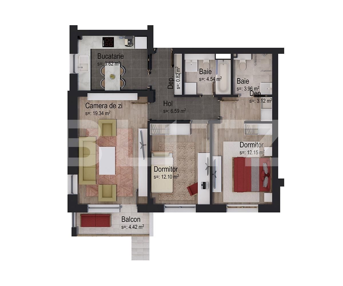 Apartament de vânzare 3 camere Tractorul - 62752AV | BLITZ Brașov | Poza2