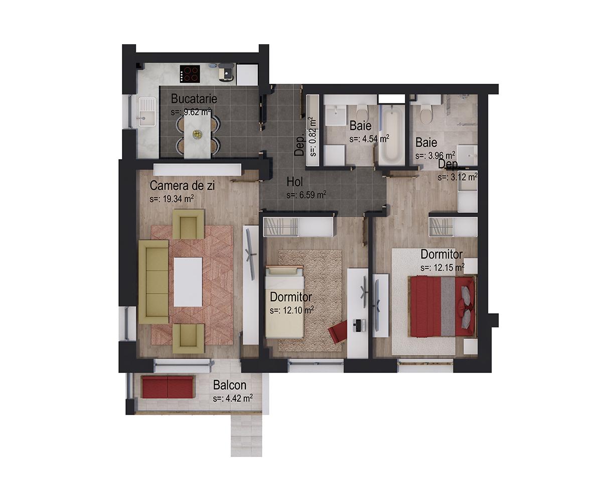 Apartament de vânzare 3 camere Tractorul - 62752AV | BLITZ Brașov | Poza1