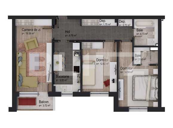 Apartament de vânzare 3 camere Tractorul - 62753AV | BLITZ Brașov | Poza2