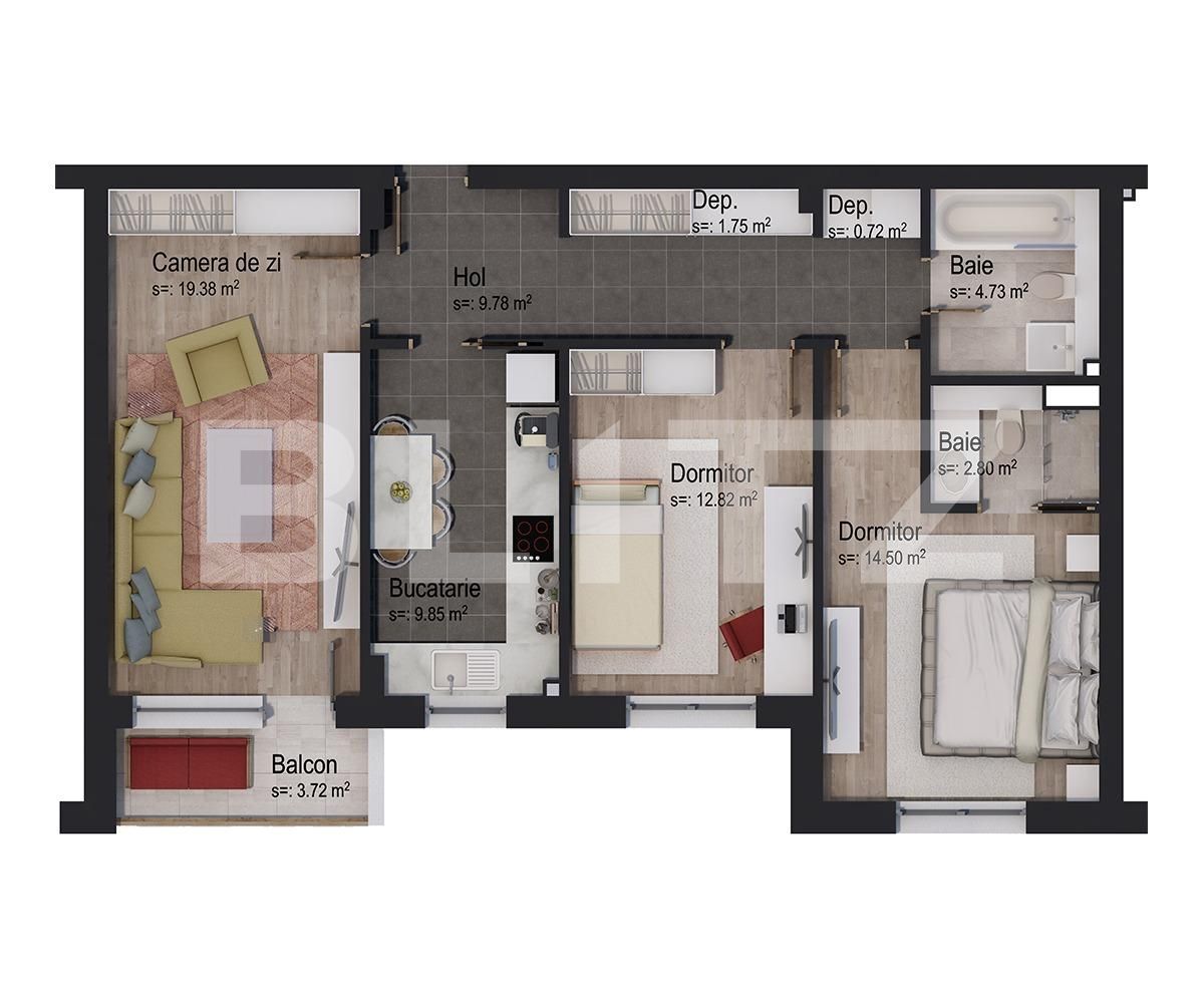 Apartament de vânzare 3 camere Tractorul - 62753AV | BLITZ Brașov | Poza2