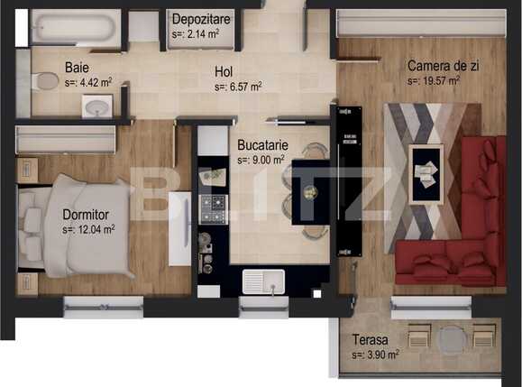 Apartament de vânzare 2 camere Tractorul - 62757AV | BLITZ Brașov | Poza2