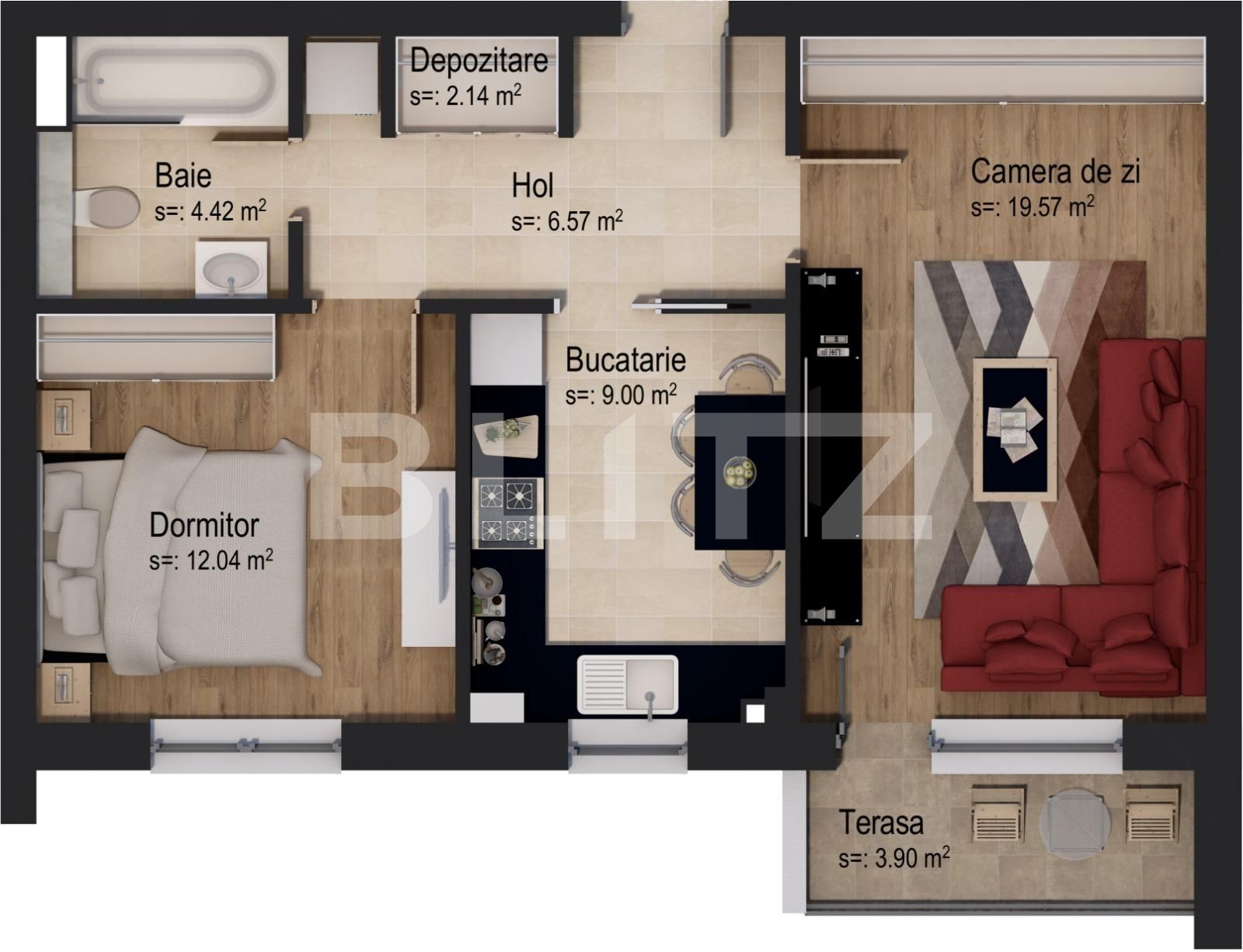 Apartament de vânzare 2 camere Tractorul - 62757AV | BLITZ Brașov | Poza2