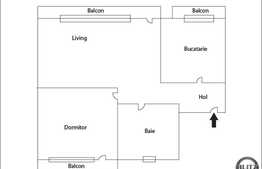 Mansarda inalta cu 2 camere, 56 mp, 2 balcoane, zona strazii Porii! Imobil nou!