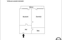 Vanzare 1 camera, 36 mp, 10 mp balcon, etaj intermediar, zona Porii!