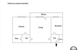 Apartament 2 camere, 49 mp utili, semidecomandat, zona Piata Hermes!