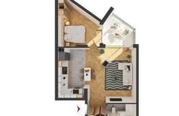 Apartament in ansamblu nou, 2 camere, 62 mp, balcon 9 mp, finisat