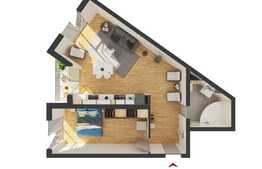 Apartament 2 camere, 65.30 mp utili, semifinisat