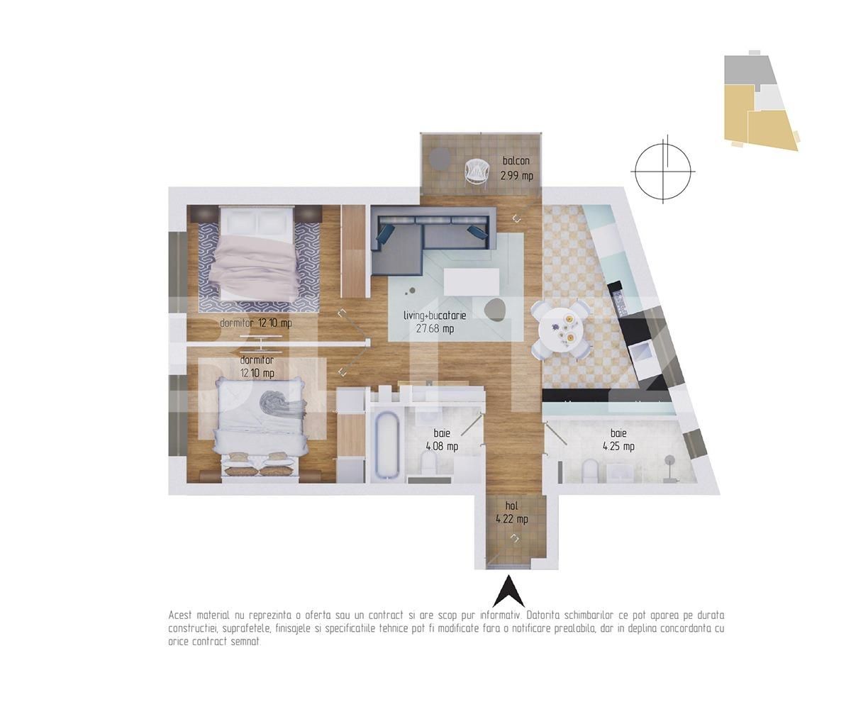 Apartament de vânzare 3 camere Dambul Rotund - 63698AV | BLITZ Cluj-Napoca | Poza2