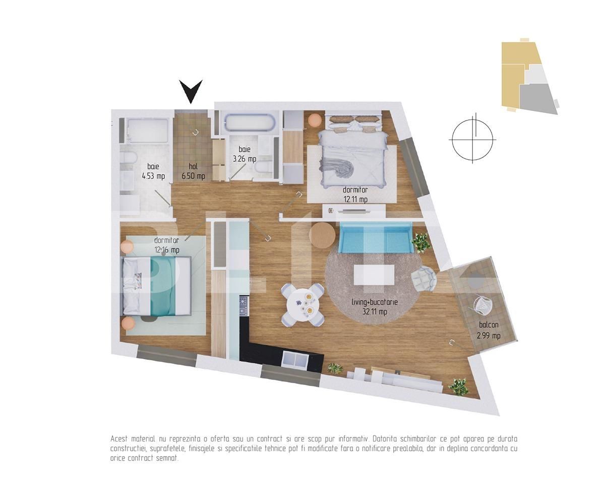 Apartament de vânzare 3 camere Dambul Rotund - 63700AV | BLITZ Cluj-Napoca | Poza2