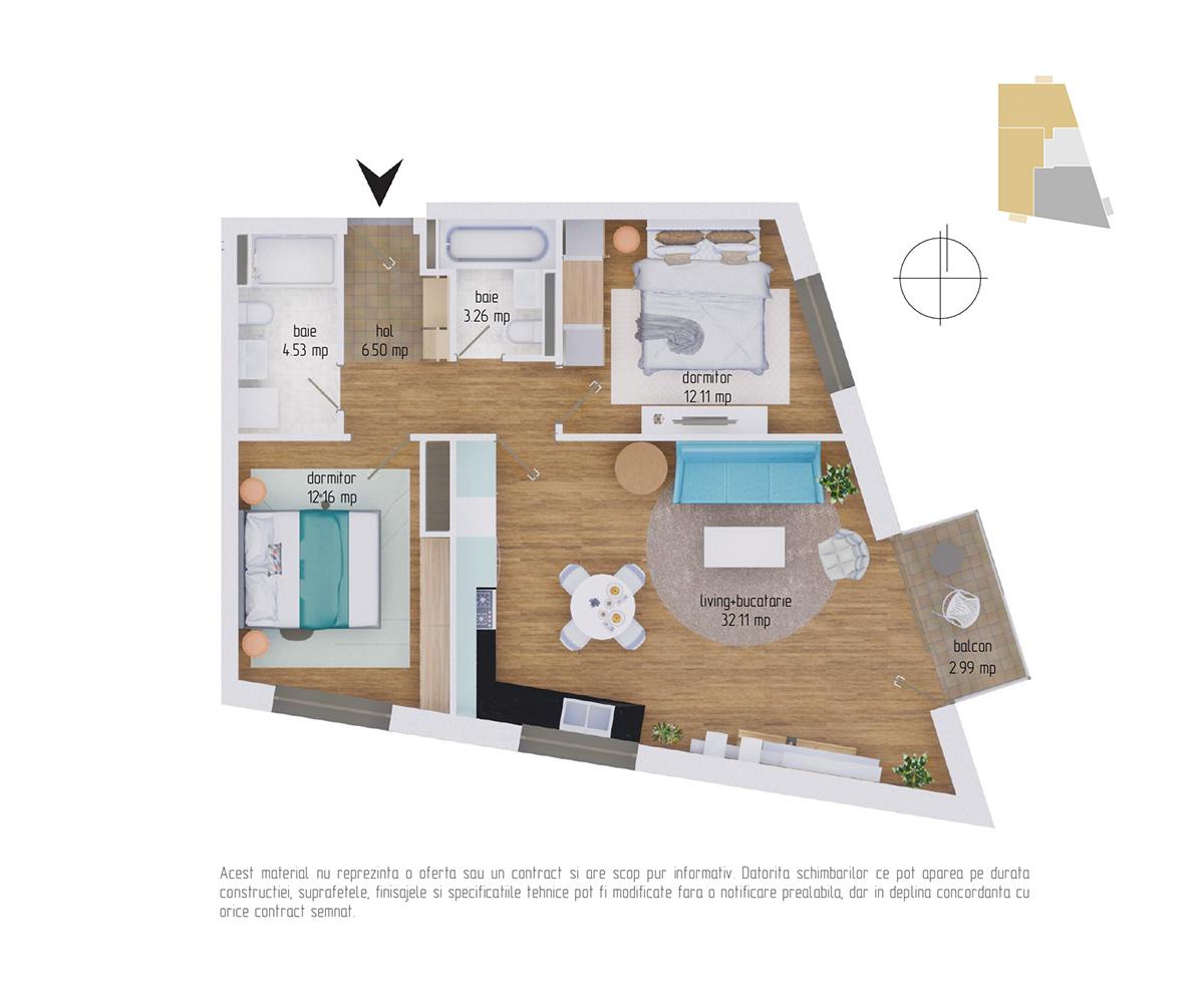 Apartament de vânzare 3 camere Dambul Rotund - 63700AV | BLITZ Cluj-Napoca | Poza1