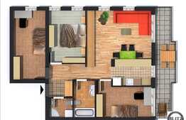 Apartament 4 camere, semidecomandat, stadiul semifinisat, zona Edgar Quinet