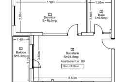 2 camere, parcare inclusa, CF, 47 mp, balcon, etaj intermediar, lift, zona BMW!