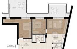 Apartament 3 camere, 73.44 mp, terasa 34mp, semifinisat, zona Dedeman