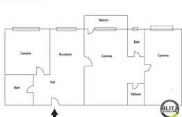 Apartament 3 camere semidecomandate, 62 mp, zona Diana. Loc de parcare!