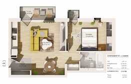 Apartament 52,11 mp, etaj intermediar, intr-un ansamblu rezidential premium 