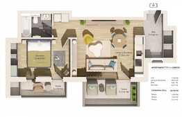 Apartament 54,29 mp, etaj intermediar, intr-un ansamblu rezidential premium