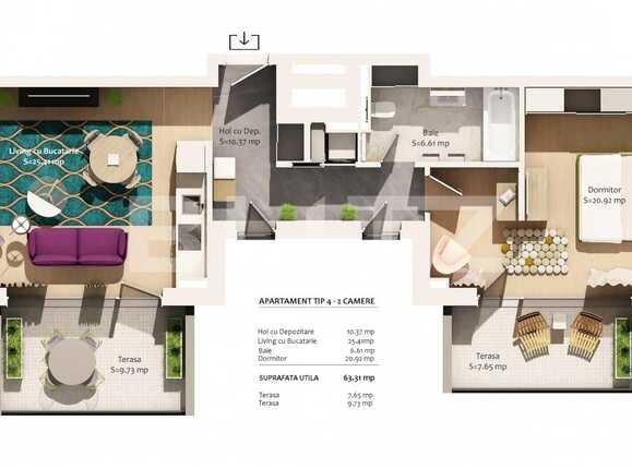 Apartament de vânzare 2 camere Marasti - 64505AV | BLITZ Cluj-Napoca | Poza1