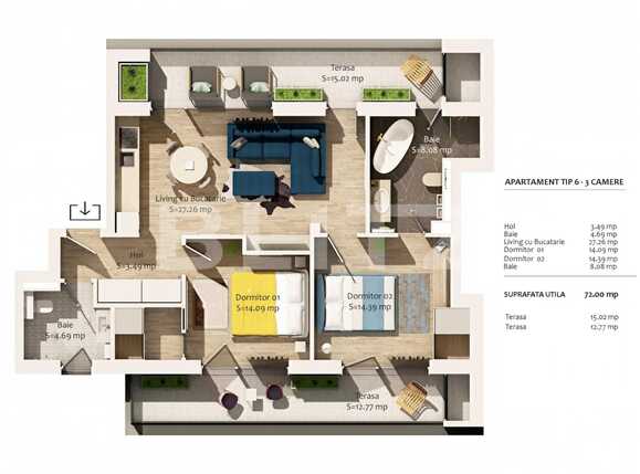 Apartament de vânzare 3 camere Marasti - 64509AV | BLITZ Cluj-Napoca | Poza1