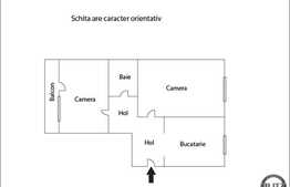 De vanzare 2 camere, 54 mp, decomandat, la 2 minute de LIDL