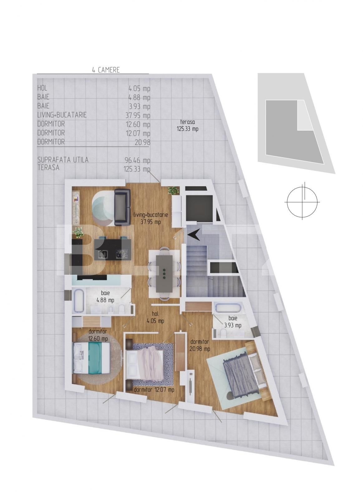 Apartament de vânzare 4 camere Dambul Rotund - 64782AV | BLITZ Cluj-Napoca | Poza1