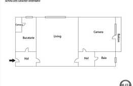 Vanzare apartament 2 camere, 48 mp utili, semidecomandat, zona buna!