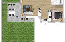 Apartament 2 camere, 52 mp, terasa 75 mp, zona Vivo