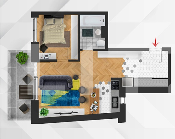 Apartament de vânzare 2 camere Central - 64934AV | BLITZ Cluj-Napoca | Poza2