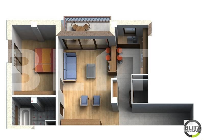 Apartament 2 camere, 65 mp, constructie noua, finisat, mobilat utilat