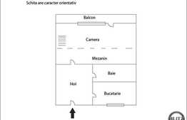 Apartament 1 camera, 34 mp utili cu mezanin interior, zona Byron