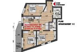 Vanzare 4 camere, 71.49 mp utili, balcon de 8.61 mp