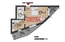 Vanzare apartament de 1 camera, 31.76 mp, 2 balcoane