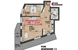 Super View!!!Apartament 2 camere, 61 mp, terasa 21 mp!