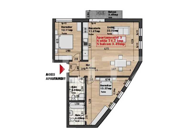 Apartament de vânzare 3 camere Iris - 65477AV | BLITZ Cluj-Napoca | Poza1