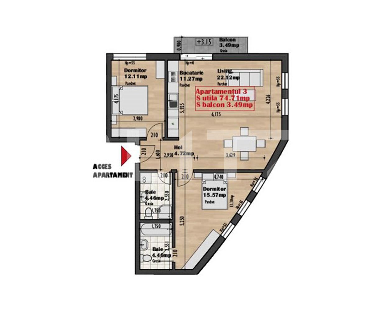 Apartament de vânzare 3 camere Iris - 65477AV | BLITZ Cluj-Napoca | Poza1