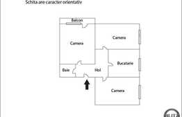 Apartament cu 3 camere, decomandat, 48 mp utili, zona Tudor Vladimirescu