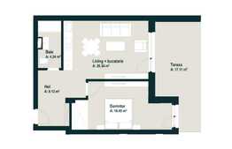 Apartament de 2 camere, 62.81 mp utili, terasa 22.49 mp!