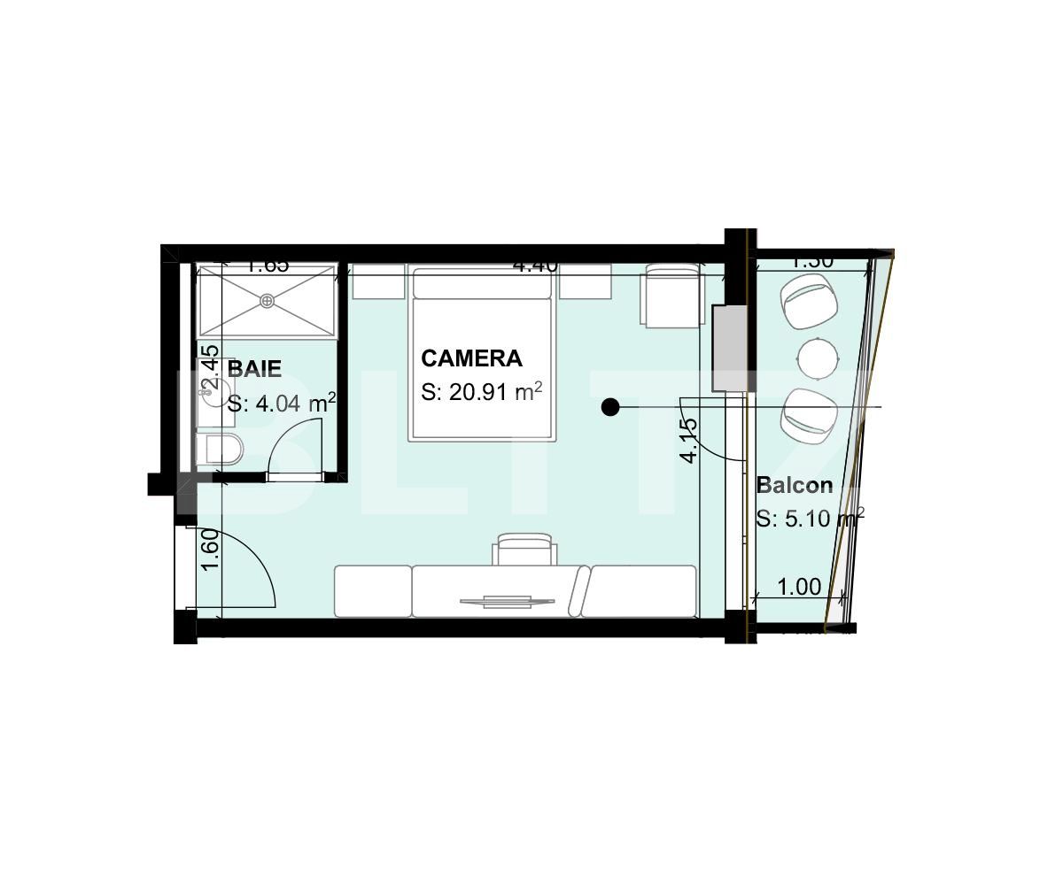 Investitie! Camera de hotel, 32.47 mp, balcon 5.01 mp, Valea Prahovei