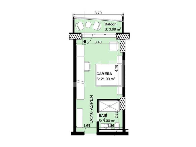 Garsonieră de vânzare Exterior Sud - 66286AV | BLITZ Brașov | Poza1