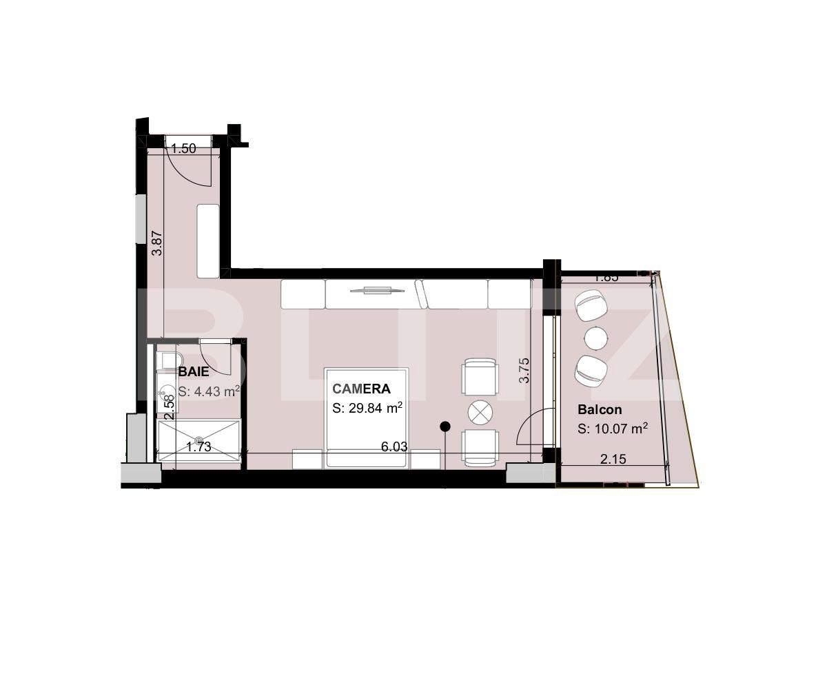 Investitie! Camera de hotel, 41.52 mp, terasa 10.07 mp, Valea Prahovei