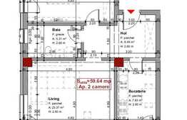 Apartament confort sporit  l  2 camere  l  60 mp  l  orientare Sud-Estica