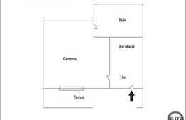 Apartament 1 camera, 39 mp, parcare, terasa, zona strazii Traian!