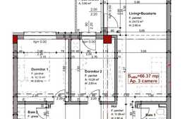 Apartament 3 camere l  66.37 mp l  zona Pod Ira