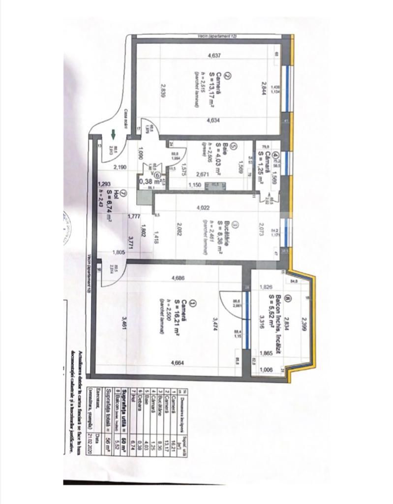 Apartament de 2 camere, decomandat, 50mp, Sacele 