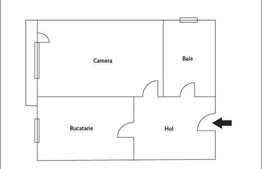 1 camera de vanzare, 40 mp, decomandat, imobil nou, zona Eroilor