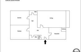 Apartament 3 camere, 65 mp utili, decomandat, boxa la subsol, zona Piata Flora