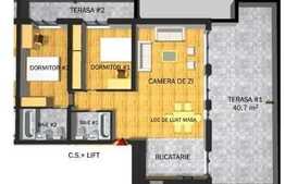 Penthouse de 3 camere, 81 mp, lift, terase pergola, parcare, in Floresti!