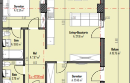 Apartament de 3 camere, 67 mp utili,19.76 terasa, Someseni 