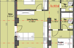 Apartament de 3 camere, 72 mp utili, 22 mp terasa, Someseni