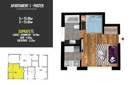 Garsoniera 25,8 mp, incalzire in pardoseala, parcare, zona Terra